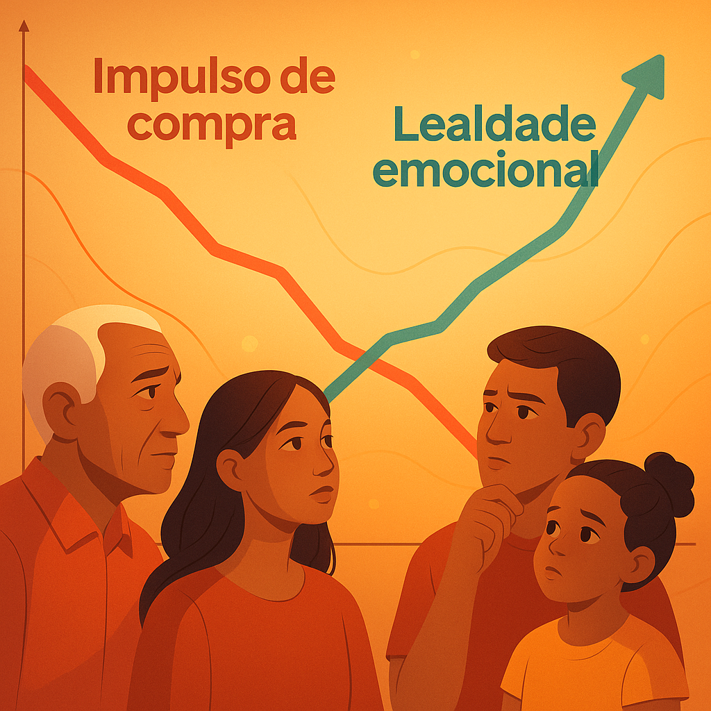 Infográfico do Ciclo de Dados Emocionais da Analise Mercado, detalhando as etapas para gerar retorno emocional e combater impulsos de compra.